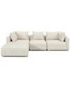 Tov Furniture Hangover Cream Heavy Textured Fabric 4-piece Modular Sectional
