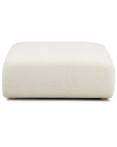 Tov Furniture Hangover Cream Heavy Textured Fabric Ottoman