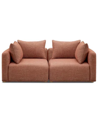 Tov Furniture Hangover Sedona Red Textured Fabric Modular Loveseat
