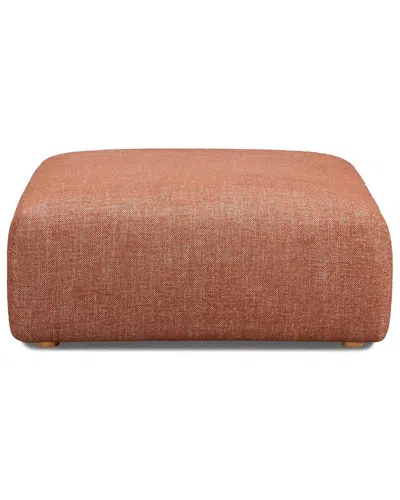 Tov Furniture Hangover Sedona Red Textured Fabric Ottoman