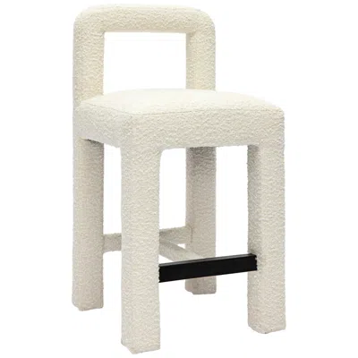 Tov Furniture Hazel 26" Cream Boucle Fabric Counter Stool