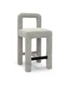 Tov Furniture Hazel Boucle Counter Stool In Gray