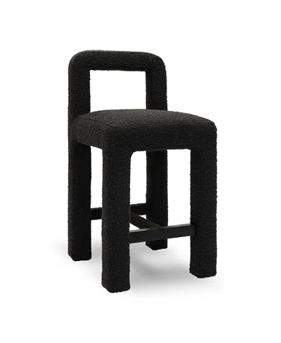 Tov Furniture Hazel Boucle Counter Stool In Black