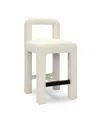 Tov Furniture Hazel Boucle Counter Stool In White