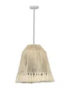 Tov Furniture Helen White Cotton Tasseled Pendant Lamp