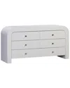 Tov Hump 6 Drawer White Dresser In White