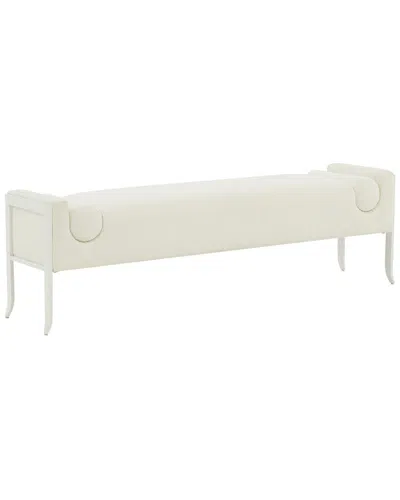 Tov Furniture Ines Boucle Bench In White