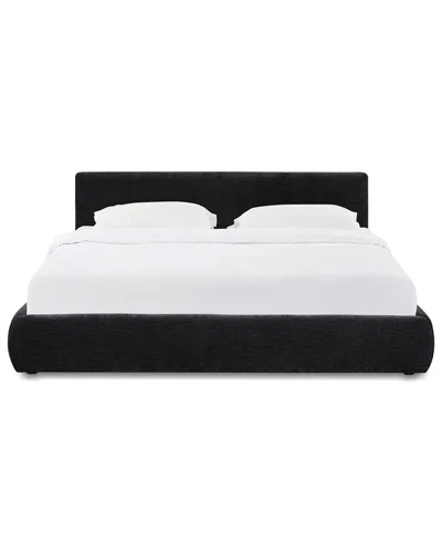 Tov Furniture Isla Black Textured Velvet King Bed