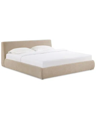 Tov Furniture Isla Taupe Textured Velvet King Bed In Neutral