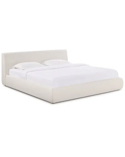 Tov Furniture Isla Upcycled Linen King Bed In White