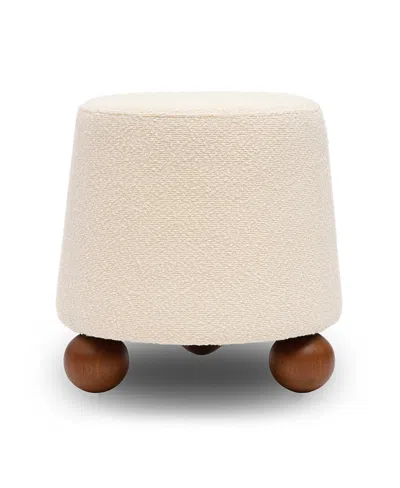 Tov Furniture Jaine Boucle Ottoman In Neutral