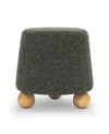 Tov Furniture Jaine Loose Faux-mohair Ottoman In Green