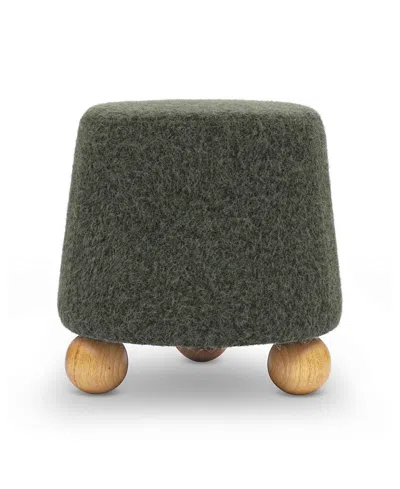 Tov Furniture Jaine Loose Faux-mohair Ottoman In Green