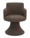 Tov Furniture Jeffree Performance Boucle Swivel Dining Chair In Brown