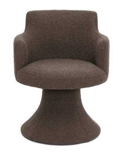 Tov Furniture Jeffree Performance Boucle Swivel Dining Chair In Brown