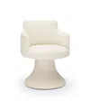 Tov Furniture Jeffree Performance Boucle Swivel Dining Chair In Neutral