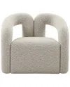 Tov Furniture Jenn Boucle Accent Chair In Grey