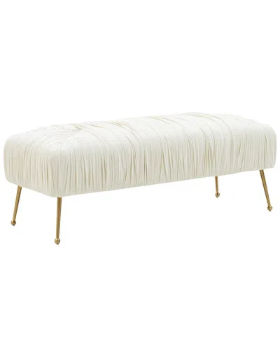 Tov Furniture Jessica Cream Velvet Bench