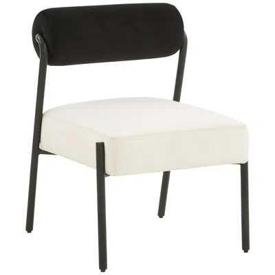 Tov Furniture Jolene 20 3/4" Wide Black And Cream Velvet Accent Chair