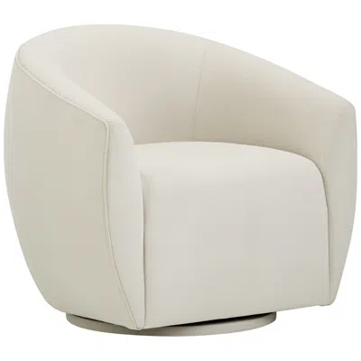 Tov Furniture Jordan Cream Velvet Swivel Armchair