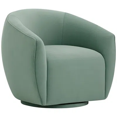 Tov Furniture Jordan Sea Blue Velvet Swivel Armchair