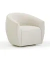 Tov Furniture Jordan Velvet Swivel Chair In White