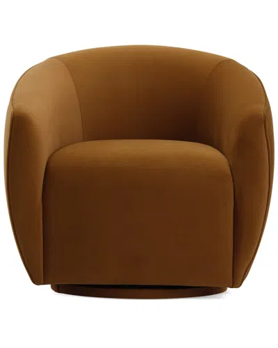 Tov Furniture Jordan Velvet Swivel Chair In Brown
