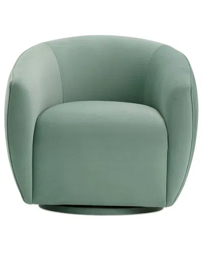 Tov Furniture Jordan Velvet Swivel Chair In Blue