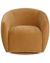 Tov Furniture Jordan Velvet Swivel Chair In Tan