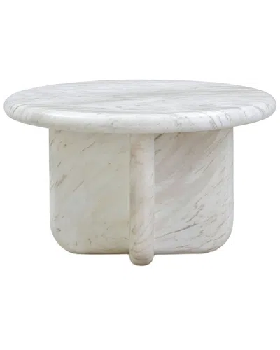 Tov Furniture Juju Marble Indoor-outdoor Coffee Table In White