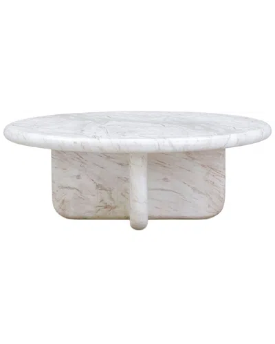 Tov Furniture Juju Marble Indoor-outdoor Coffee Table In White