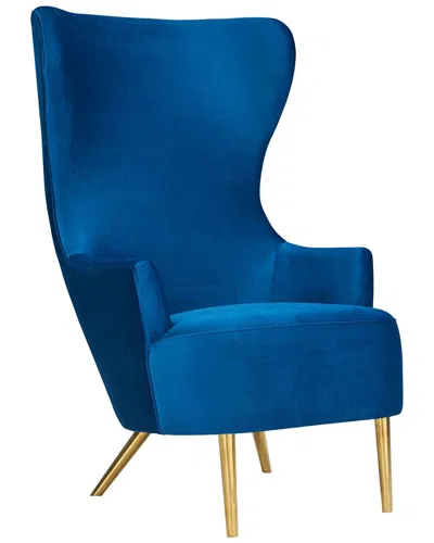 Tov Julia Velvet Wingback Chair In Navy