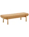 Tov Furniture Julianna Heavy Linen Bench In Yellow
