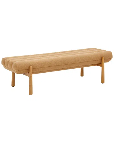 Tov Furniture Julianna Heavy Linen Bench In Yellow