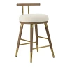 Tov Furniture Juniper Cream Velvet Barstool In Cream