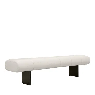 Tov Furniture Karol Cream Faux Leather Bench