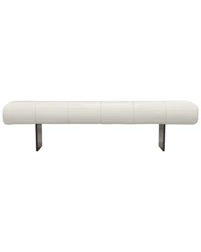 Tov Furniture Karol Vegan Leather Bench In White