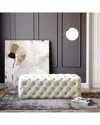Tov Kaylee Cream Velvet Ottoman