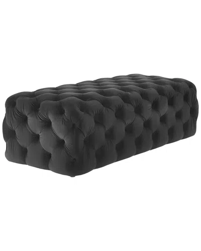 Tov Kaylee Jumbo Grey Velvet Ottoman