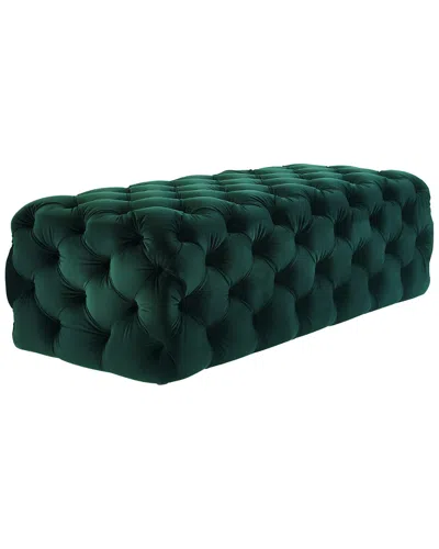 Tov Furniture Kaylee Jumbo Green Velvet Ottoman