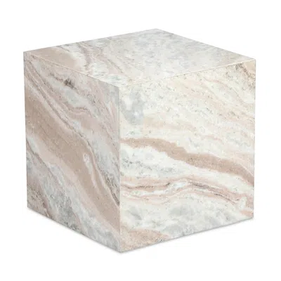 Tov Furniture Keira Marble Side Table In White