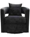 Tov Furniture Kennedy Velvet Swivel Chair In Black