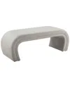 Tov Kenya Light Grey Velvet Bench