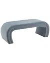 Tov Furniture Kenya Sea Blue Velvet Bench