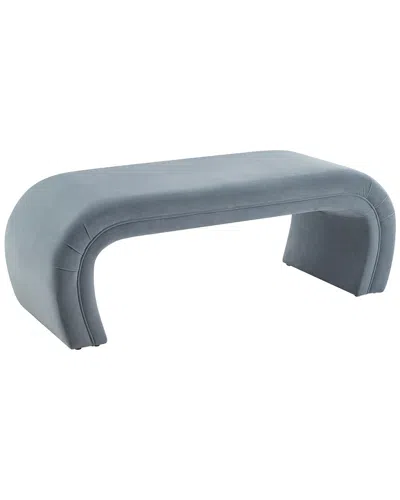 Tov Furniture Kenya Sea Blue Velvet Bench In Navy