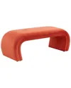 Tov Furniture Kenya Velvet Bench In Red