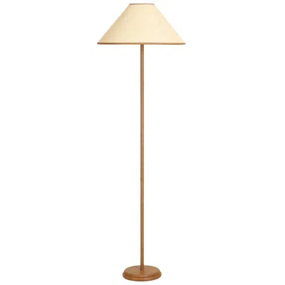 Tov Furniture Keria Natural Vegan Leather And Raffia Designer Floor Lamp