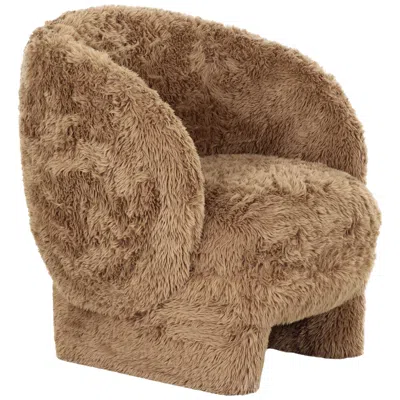 Tov Furniture Kiki Dark Taupe Vegan Shearling Accent Chair
