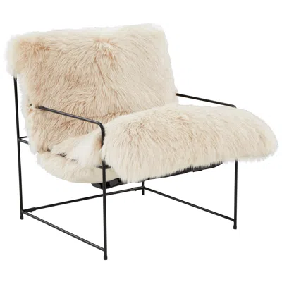 Tov Furniture Kimi 27" Wide Modern Natural Sheepskin Accent Chair