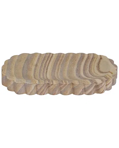 Tov Furniture Kira Large Sandstone Tray In Brown